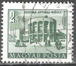 Stamps Hungary -  Edificios del plan quinquenal en Budapest.Casa de la cultura de los trabajos ópticos húngaros.  