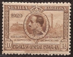 Stamps Spain -  Alfonso XIII. Pro Expo Sevilla Barcelona  1929  10 ptas