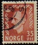 Sellos del Mundo : Europa : Noruega : NORUEGA 1950 Scott 311 Sello Rey King Haakon VII usado Michel 362 Norway Norvège Norge 