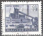 Stamps Hungary -  Edificios del plan quinquenal en Budapest,Planta de energía, Inota.