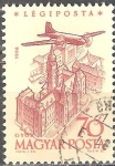 Stamps Hungary -  40º aniv de los sellos húngaros de correo aéreo.Ayuntamiento de Győr.