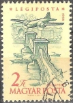 Sellos de Europa - Hungr�a -  40º aniv de los sellos húngaros de correo aéreo.Puente de las Cadenas, Budapest.