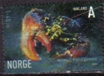 Stamps : Europe : Norway :  NORUEGA 2007 Sello Vida Marina Marisco Bogavante Homarus Gammarus Usado