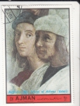 Stamps United Arab Emirates -  RAFFAELLO-LA ESCUELA DE ATENAS