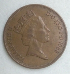 monedas de Europa - Reino Unido -  1988 error repisado