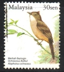 Sellos de Asia - Malasia -  PÁJAROS.  OCHRACEUS  BULBUL.