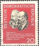 Sellos de Europa - Alemania -  VI.Conferencia de ministros de correos y Telec,socialistas(OSS)Pekín.Karl Marx y Lenin(DDR).