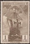 Stamps Spain -  Nao Santa María  1930  1 cent