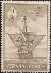 Stamps Spain -  Nao Santa María, vista de popa  1930  2 cents