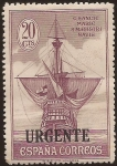 Sellos de Europa - Espa�a -  Nao Santa María, vista de popa  URGENTE 1930 20 cents