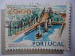 Stamps Portugal -  Jardim Do Paco- Jardín del Palacio Episcopal-Portugal- en la ciudad de Castelo Branco.