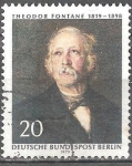 Stamps Germany -  150 aniversario de nacimiento de Theodor Fontane (escritor). 