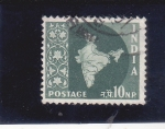 Stamps : Asia : India :  mapa