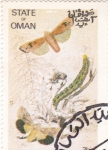 Stamps : Asia : Oman :  mariposa- metamorfosis