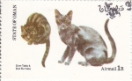 Stamps Oman -  gato de raza-