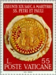 Sellos de Europa - Vaticano -  XIX centenario del martirio de los Santos Pedro y Pablo