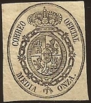 Stamps Spain -  Escudo de España. Sello para el Servicio Oficial  1855  1/2 onza