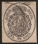 Stamps Spain -  Escudo de España. Sello para el Servicio Oficial  1855  1 onza