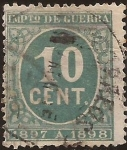 Stamps Spain -  Cifras. Impuesto de Guerra  1897  10 cénts