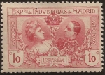 Stamps Spain -  Exposicion de Industrias de Madrid 1907 10 cénts