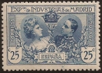 Stamps Spain -  Exposicion de Industrias de Madrid 1907 25 cénts