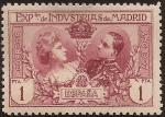 Stamps Spain -  Exposicion de Industrias de Madrid 1907 1 pta