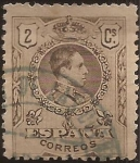 Stamps Spain -  Alfonso XIII  Tipo Medallón  1909  2 cents