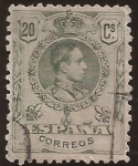 Stamps Spain -  Alfonso XIII  Tipo Medallón  1909  20 cents