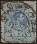 Stamps Spain -  Alfonso XIII  Tipo Medallón  1909 25 cents