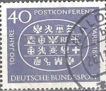 Stamps : Europe : Germany :  Centenario de la primera Internacional Postal Conferencia de París 1863.