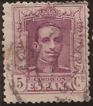 Stamps Spain -  Alfonso XIII. Tipo Vaquer  1922 5 cents