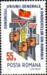 Stamps Romania -  Congreso Sindical Bucarest, puños con martillo, oreja y soplete 