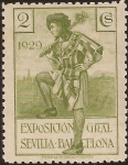 Sellos de Europa - Espaa -  Macero Ayto BCN. Pro Expos BCN y Sevilla  1929  2 cents