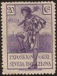Stamps Spain -  Macero Ayto BCN. Pro Expos BCN y Sevilla  1929  20 cents