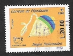 Stamps : America : Honduras :  1336 - Upaep-América, Juego tradicional, la trompa