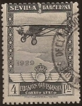 Stamps Spain -  Pro Expo Sevilla Barcelona  1929  aéreo 4 pta