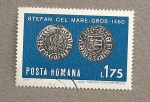 Sellos de Europa - Rumania -  Moneda de Esteban el Grande 1460