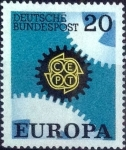 Stamps Germany -  Scott#969  ma3s intercambio, 0,25 usd, 20 cent. 1967