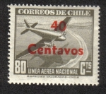 Stamps Chile -  Tipo de avión DC 2 en la costa