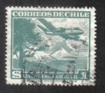Stamps Chile -  Pino araucano y avion