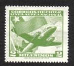 Sellos de America - Chile -  Avión y bandera