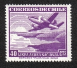 Sellos del Mundo : America : Chile : Avión sobre la costa y la salida del sol