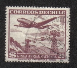 Stamps Chile -  Aviones y teleféricos