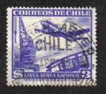 Stamps Chile -  Avión y grúa