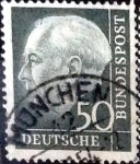 Stamps Germany -  Scott#714 intercambio, 0,40 usd, 50 cents. 1954