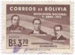 Sellos de America - Bolivia -  Aniversario de la revolucion del 9 de abril de 1952