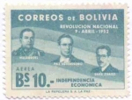 Stamps Bolivia -  Aniversario de la revolucion del 9 de abril de 1952