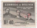 Stamps America - Bolivia -  Aniversario de la revolucion del 9 de abril de 1952