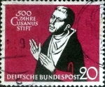 Stamps Germany -  Scott#792  ma4xs intercambio, 0,30 usd, 20 cents. 1958
