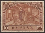 Stamps Spain -  Colón en su Cámara  1930  4 ptas